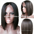 Hot sale human hair short bob lace front natural wig for black women